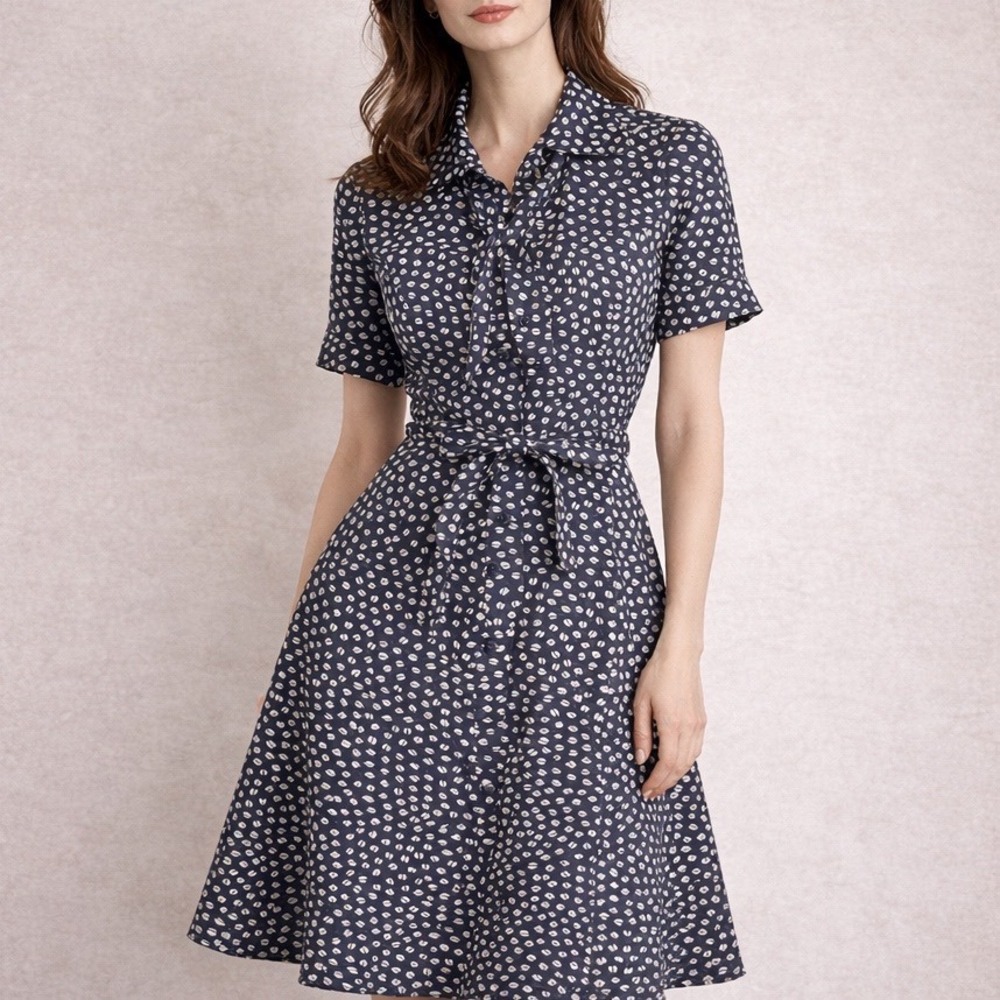 McMullen Swing‎ Midi Dress Size XS Vintage 70s Collared Fit Flare Coffee Bean